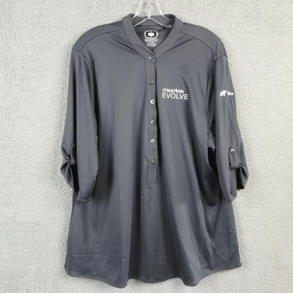 OGIO Womens Shirt Crush Henley Diesel Gray "ITNation Evolve" Embroidery 3XL